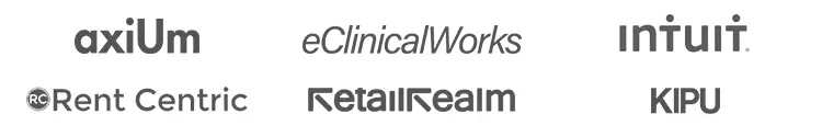 Partners: axiUm, eClinicalWorks, Intuit, Rent Centric, Retail Realm, KIPU