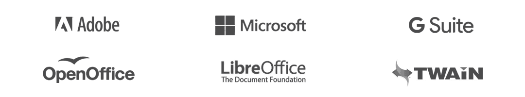 Adobe / Microsoft / G Suite / OpenOffice / LibreOffice / Twain