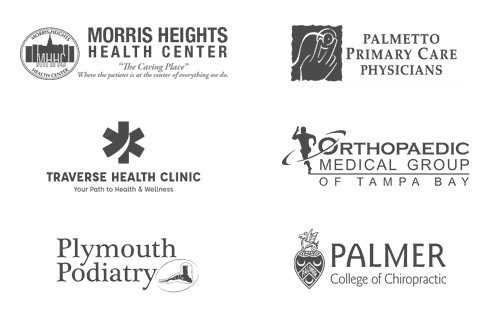 eCW Hospitals: Morris Heights Health Center, Palmetto Primary Care Physicians, Traverse Health Clinic, Orthopedic Medical Group of Tampa Bay, Plymouth Podiatry, Palmer College of Chiropractic