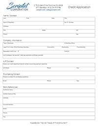 Credit application form for e signature company