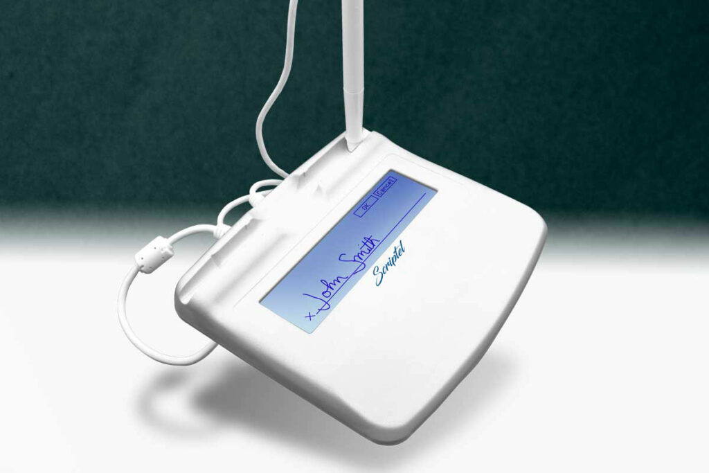 Scriptel Signature Pad Scriptel SlimShield LCD Pad: Secure & Clorox Healthcare safe E ...